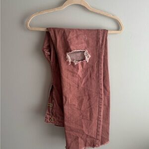 Pilcro Dusty Pink Distressed Ankle Jeans - TALL